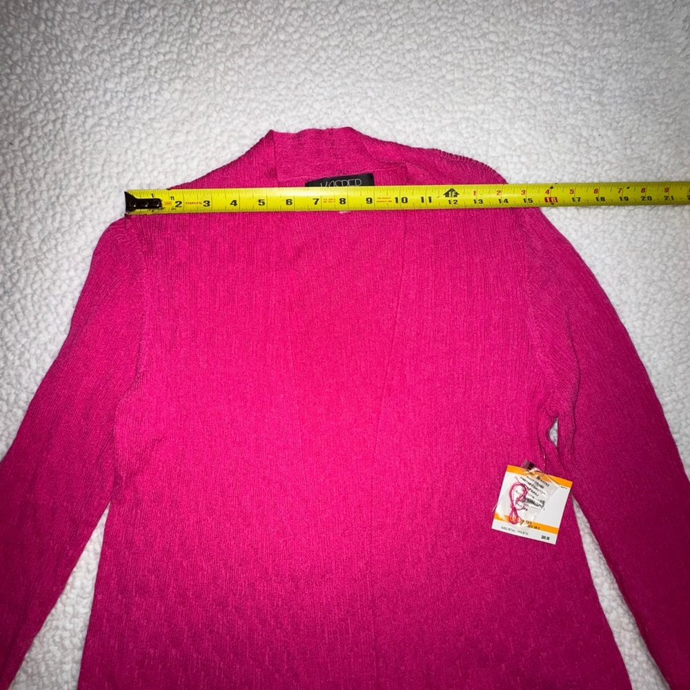 New Kasper Vibrant Pink Knit Cardigan - Picture 8 of 10